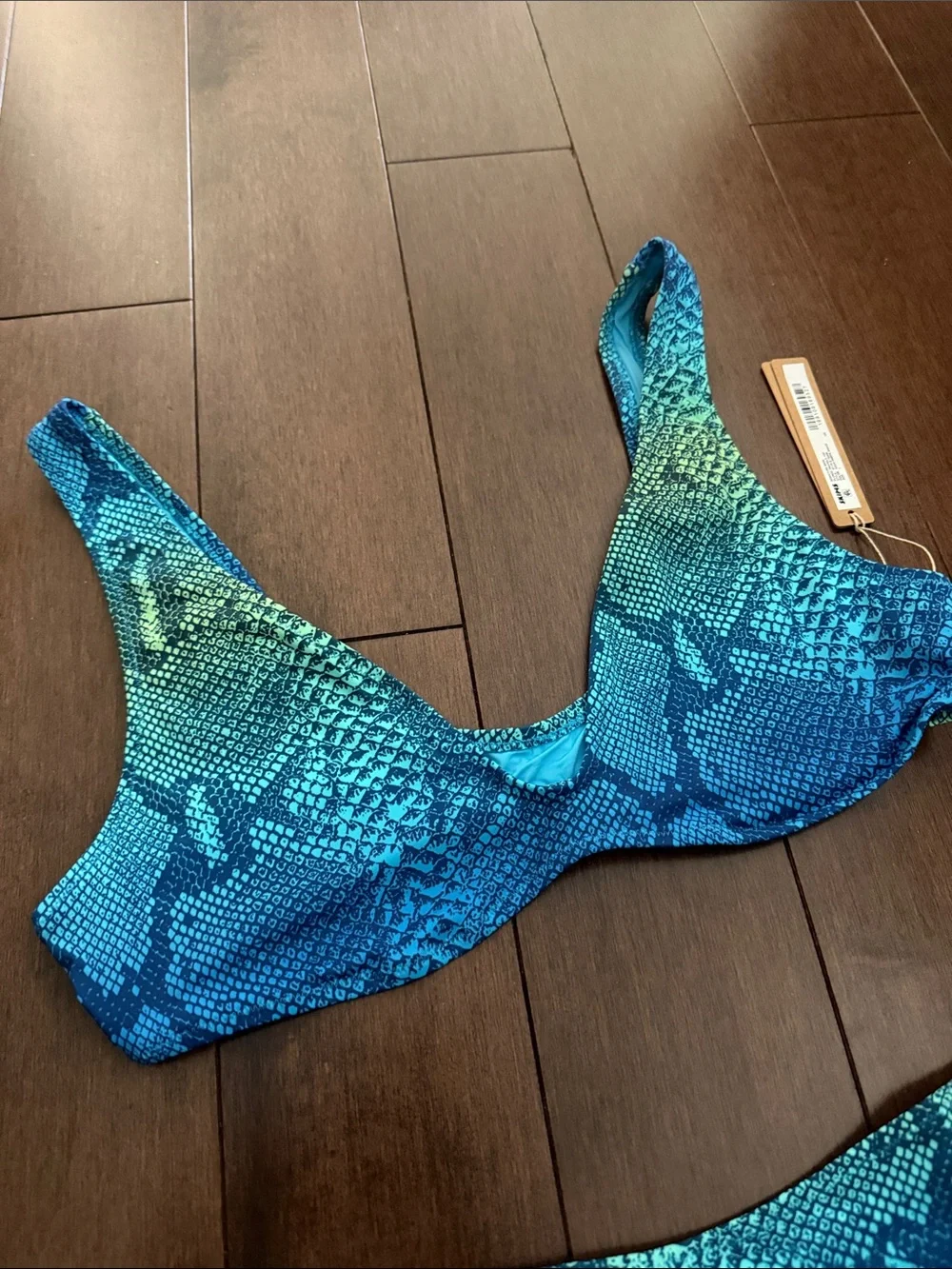 Blue Green Snakeprint Bikini Set - Picture 3 of 5